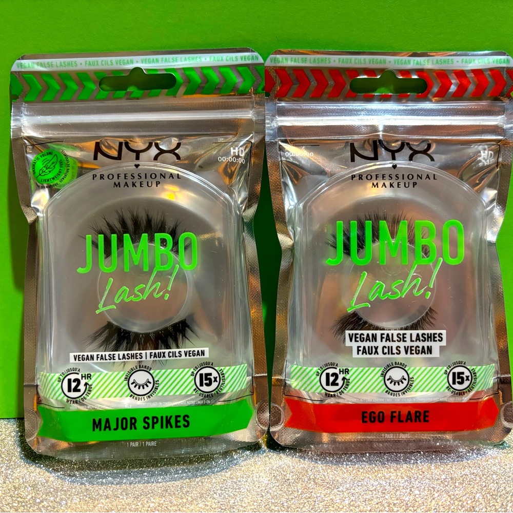 BNIB! Still Sealed! Set of 2 sets of NYX Jumbo Lash! Vegan False Lashes